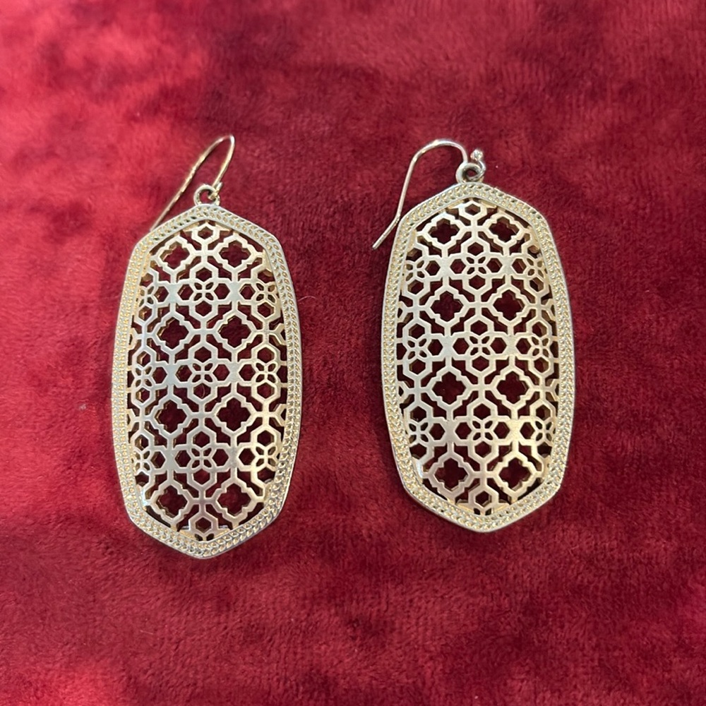 Kendra Scott “Elle” Gold Filigree Earrings
